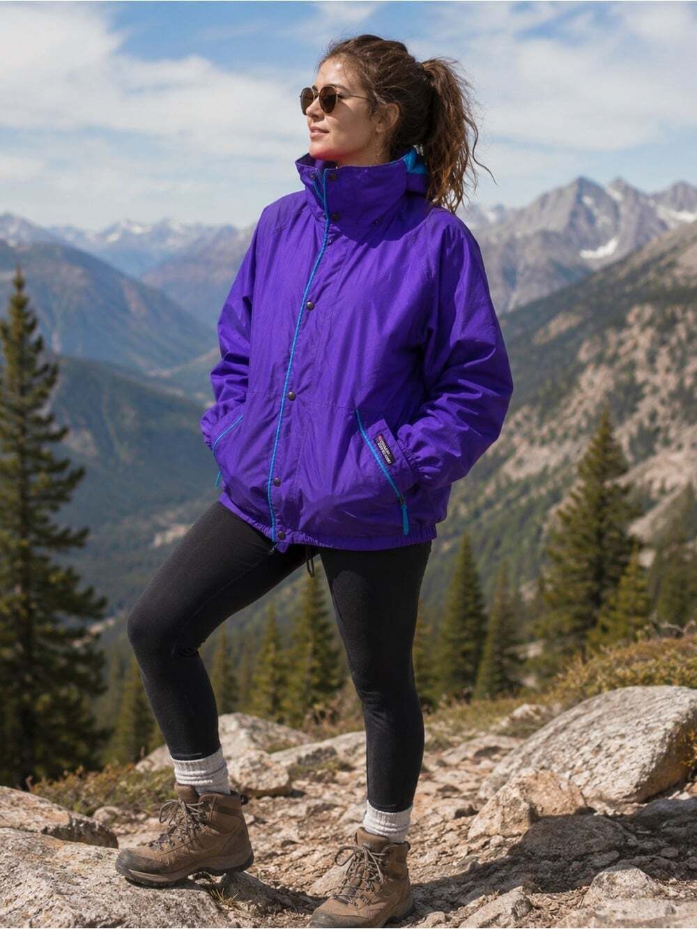 Vintage Coast Mountain Purple Shell‎ Jacket 90s Outdoor Gorpcore Windbreaker Sm.